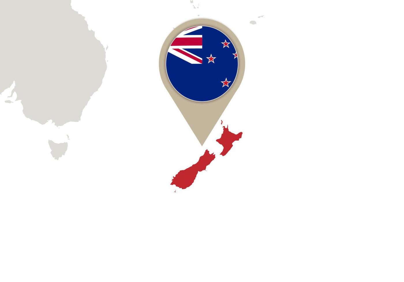 New Zealand on World map vector