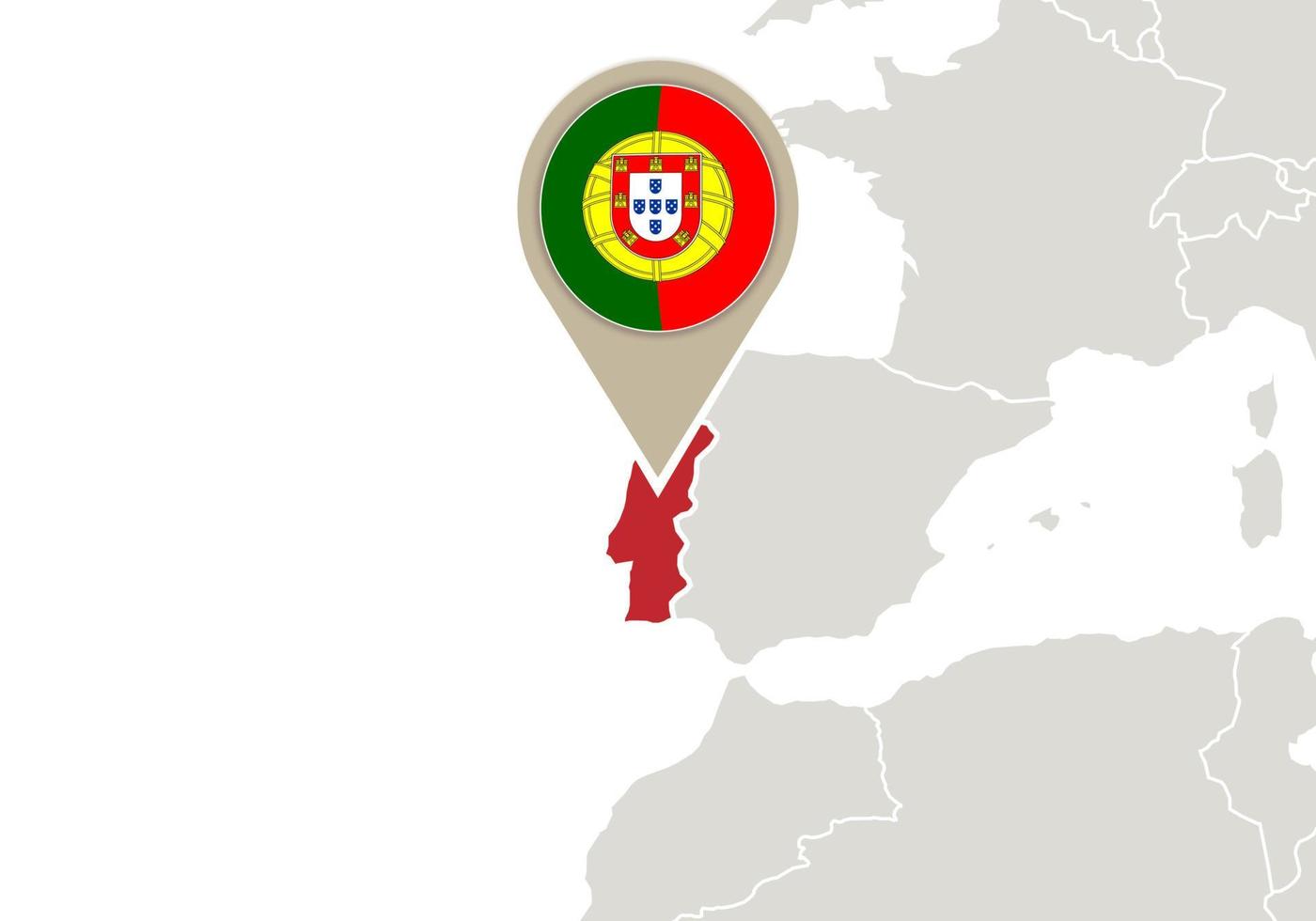 portugal en el mapa de europa vector