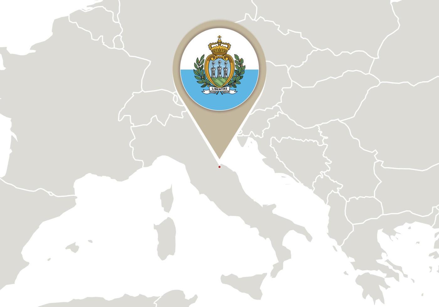 San Marino on Europe map vector