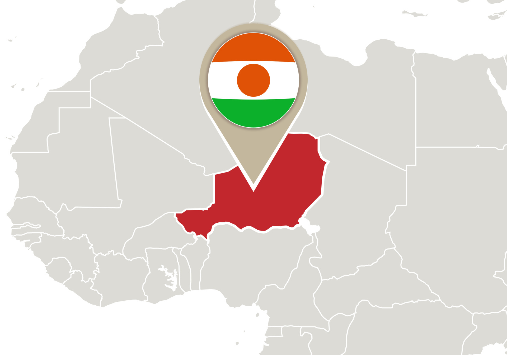 Niger On World Map 6935659 Vector Art At Vecteezy Niger On World Map Vector