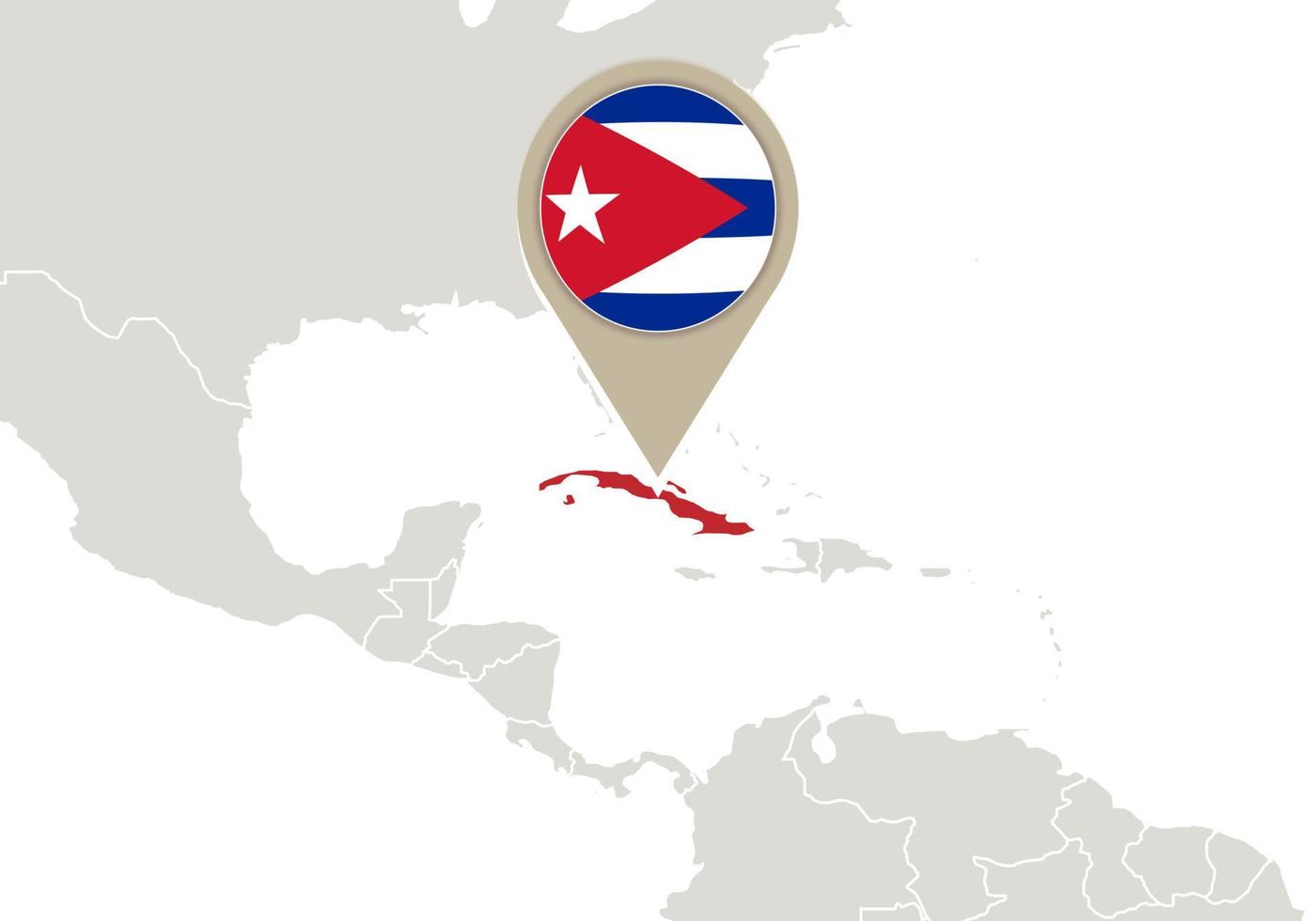 cuba en el mapa del mundo vector