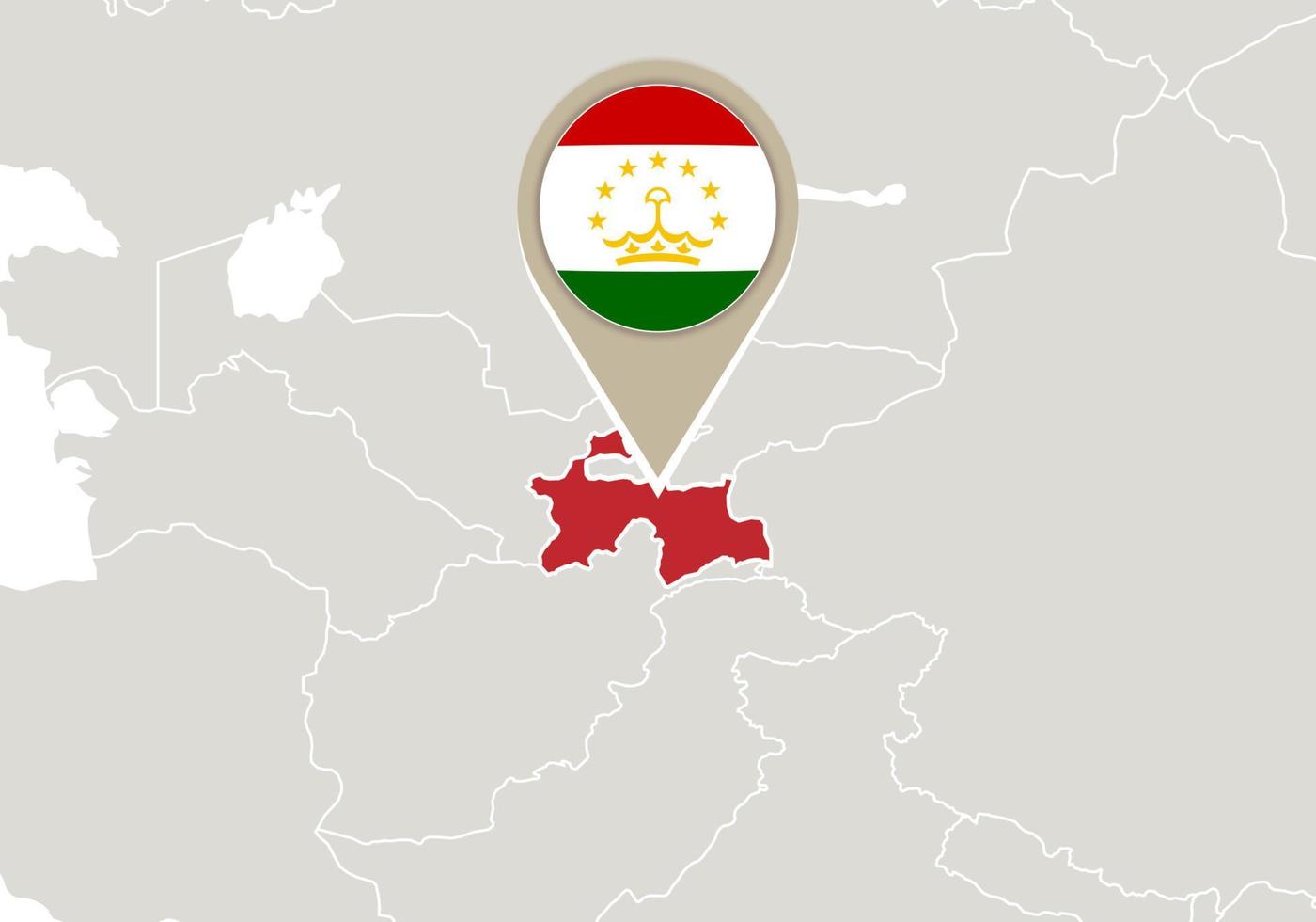 Tajikistan on World map vector