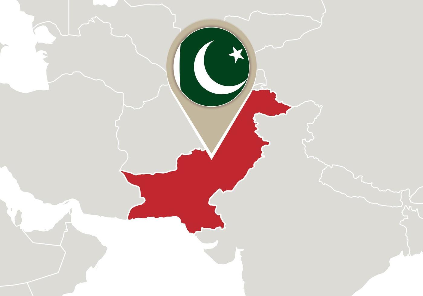 Pakistán en el mapa del mundo vector