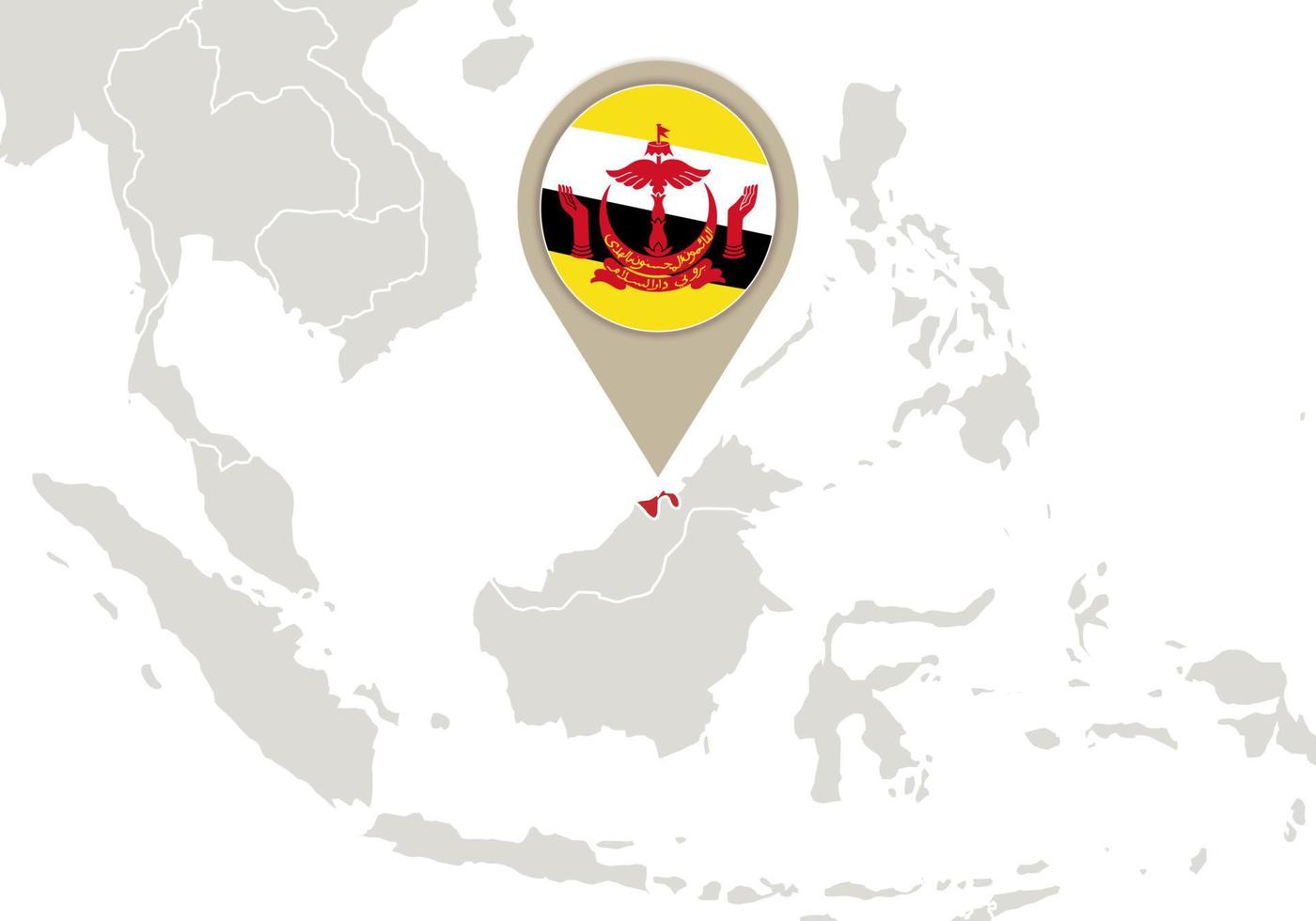 brunei en el mapa del mundo vector