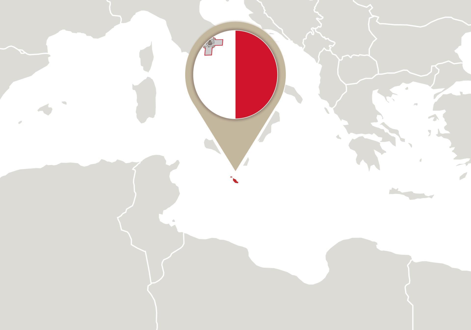 Malta On Europe Map 6935704 Vector Art At Vecteezy Malta On Europe Map Vector 
