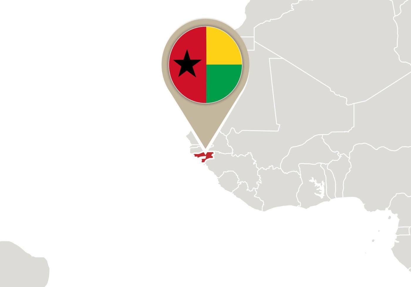 Guniea-Bissau on World map vector
