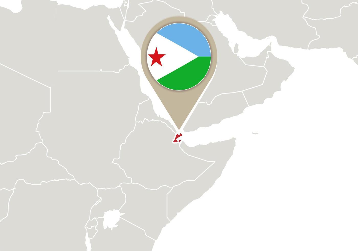 Djibouti on World map vector