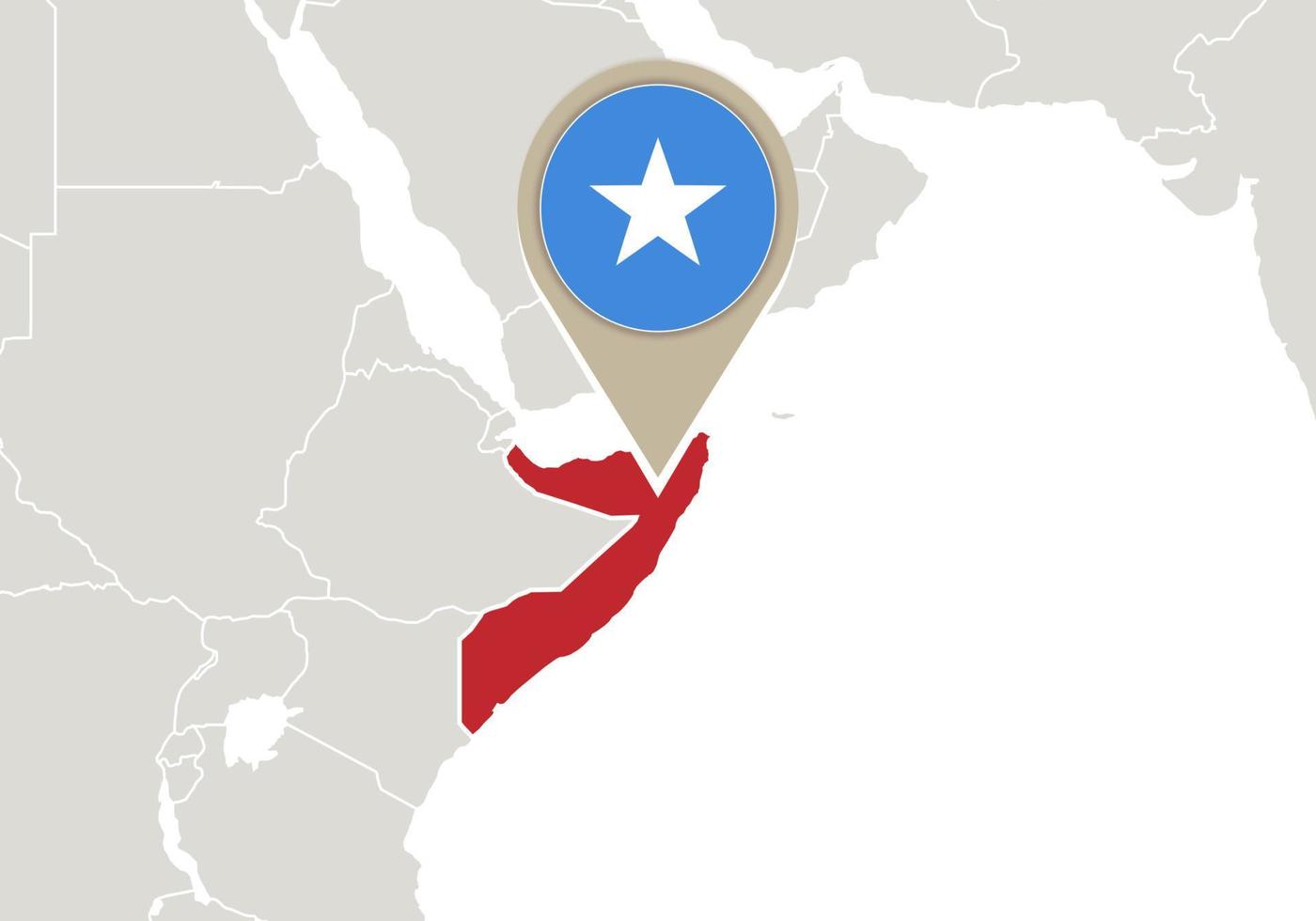 Somalia on World map vector