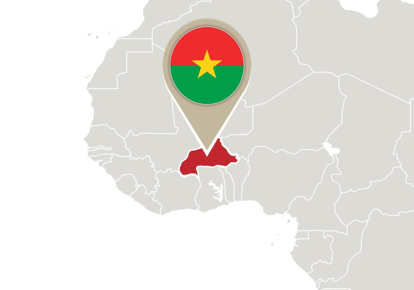 burkina faso en el mapa del mundo vector