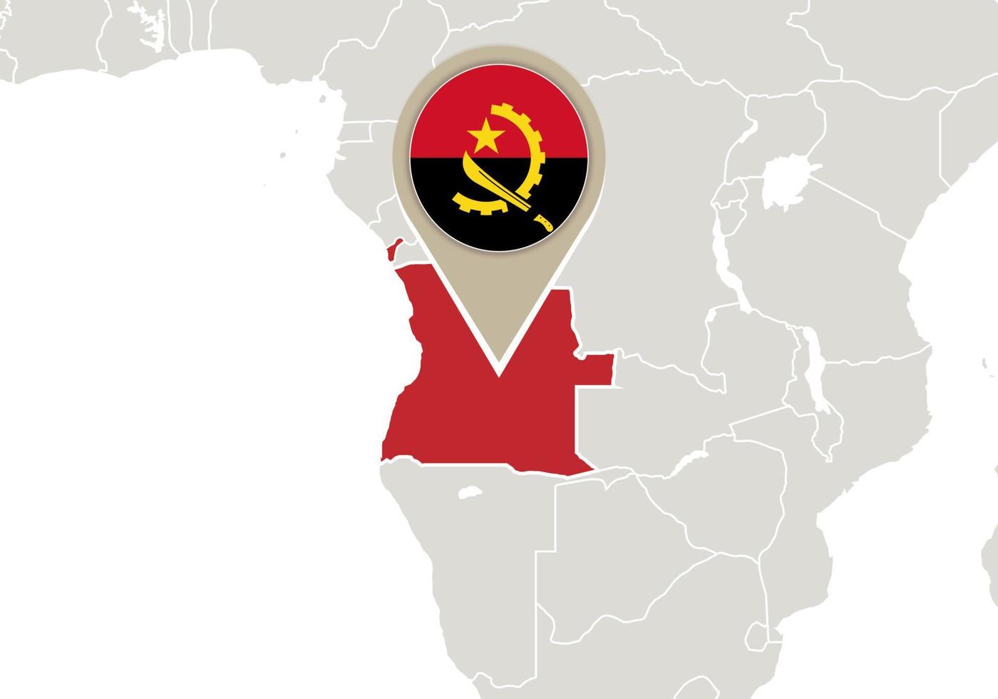 Angola on World map vector