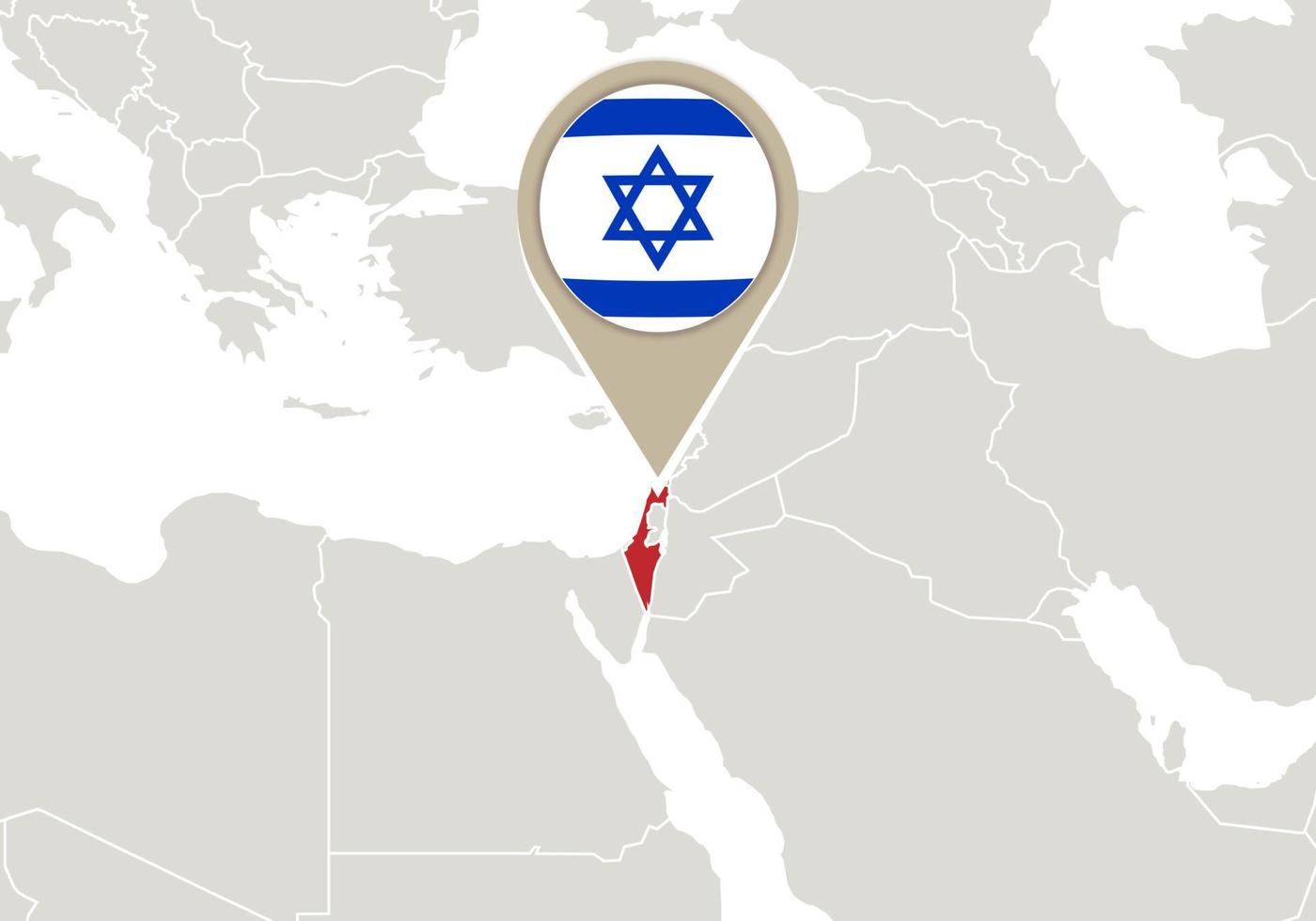 israel en el mapa del mundo vector