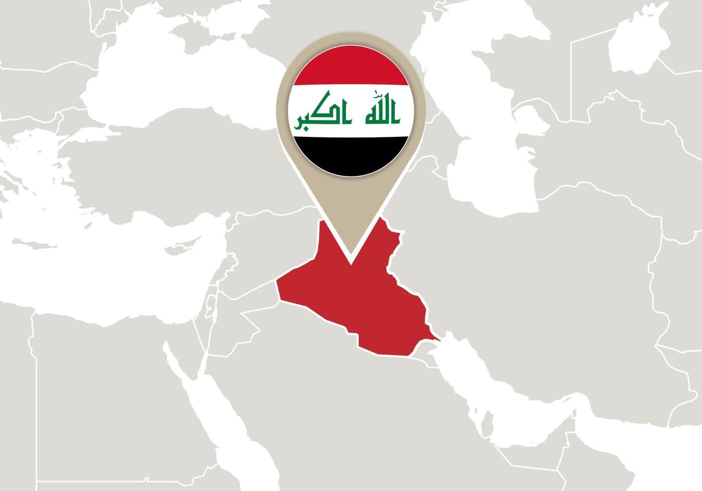 Iraq on World map vector