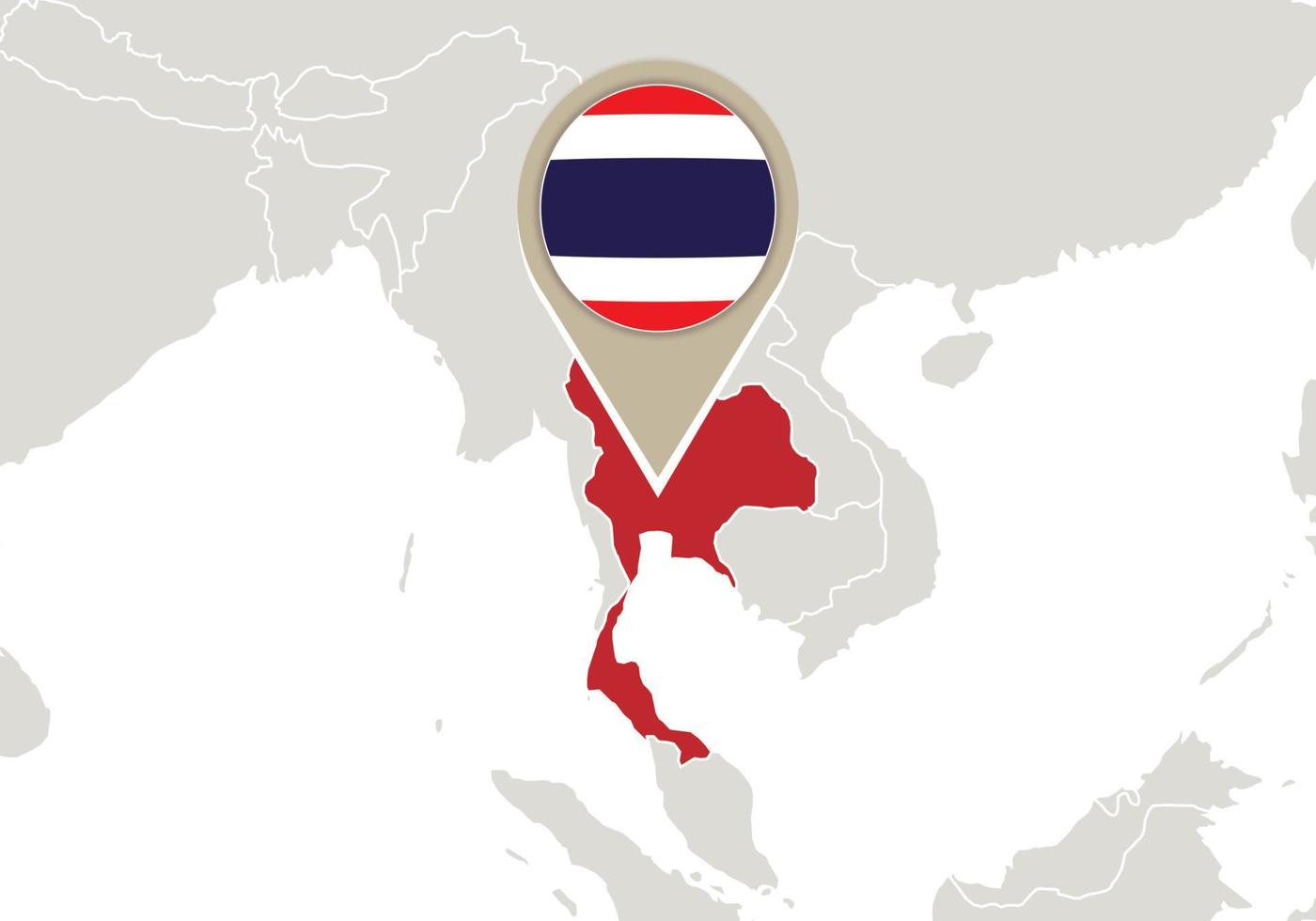 Tailandia en el mapa del mundo vector