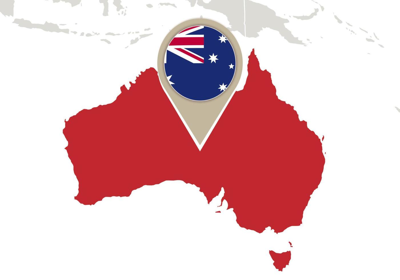 Australia on World map vector