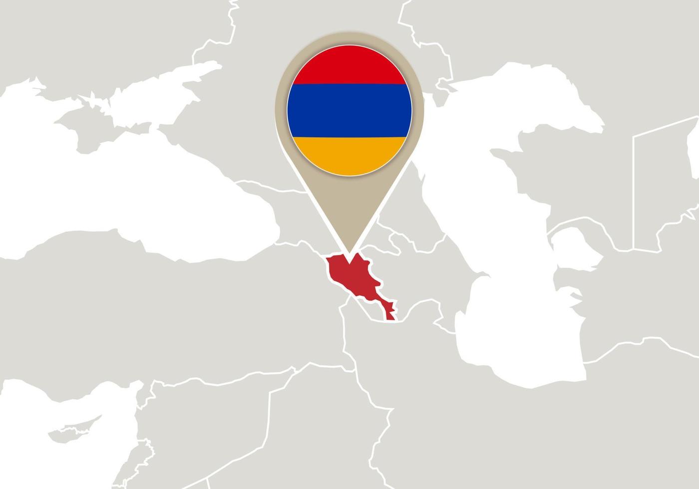 armenia en el mapa de europa vector