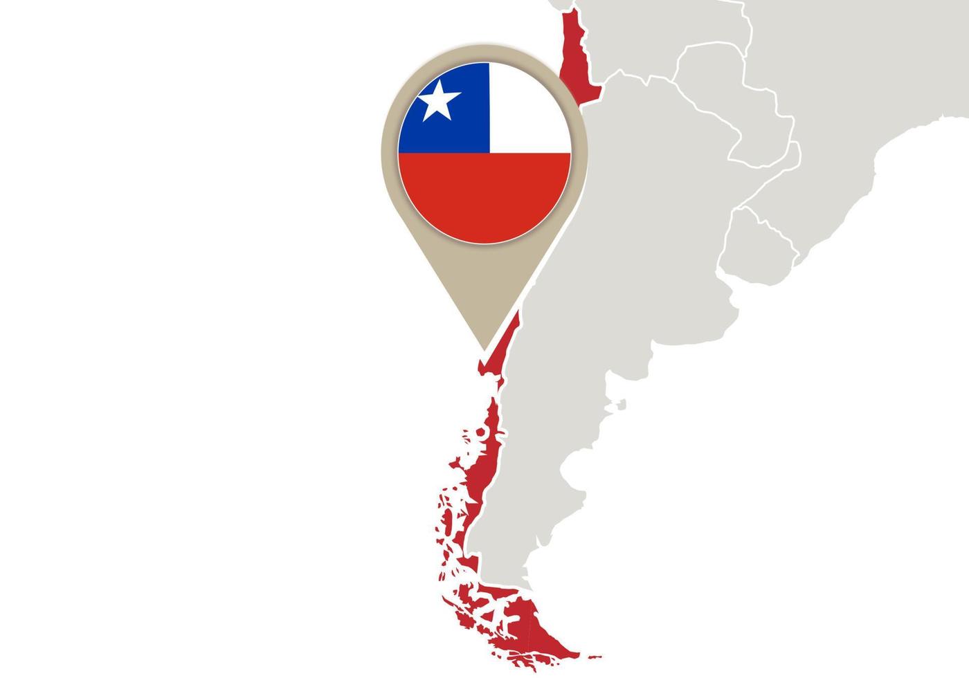 chile en el mapa del mundo vector