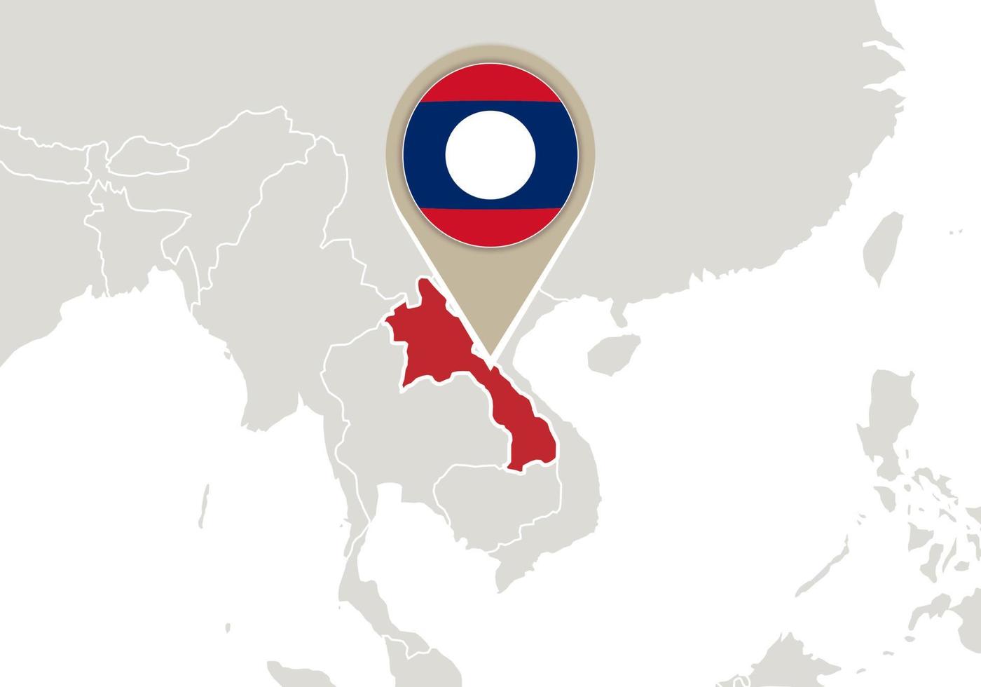 Laos on World map vector