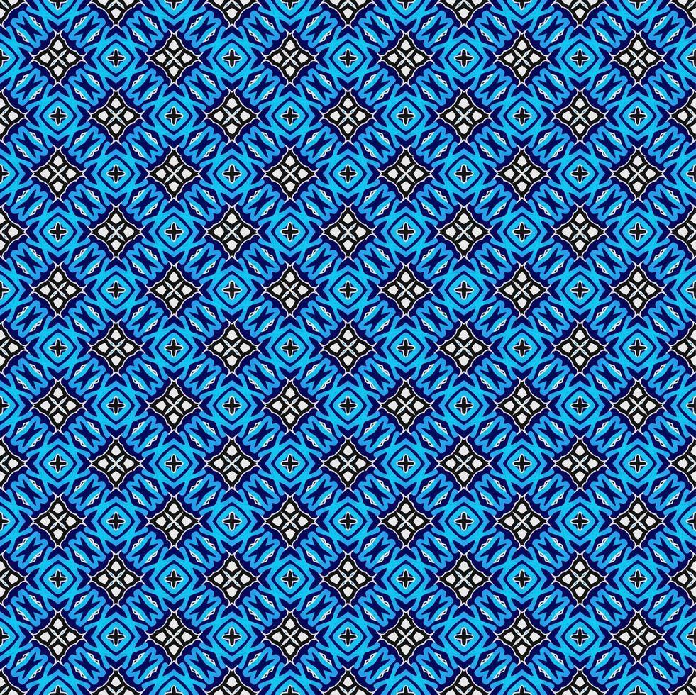 Blue and white color seamless pattern texture and template. Multicolored. Colorful ornamental graphic design. Colored mosaic ornaments. vector
