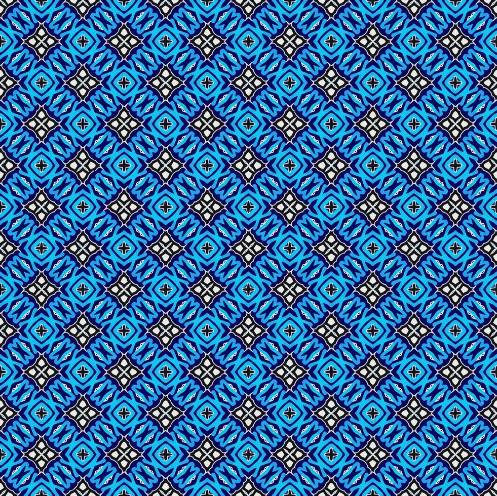 Blue and white color seamless pattern texture and template. Multicolored. Colorful ornamental graphic design. Colored mosaic ornaments. vector