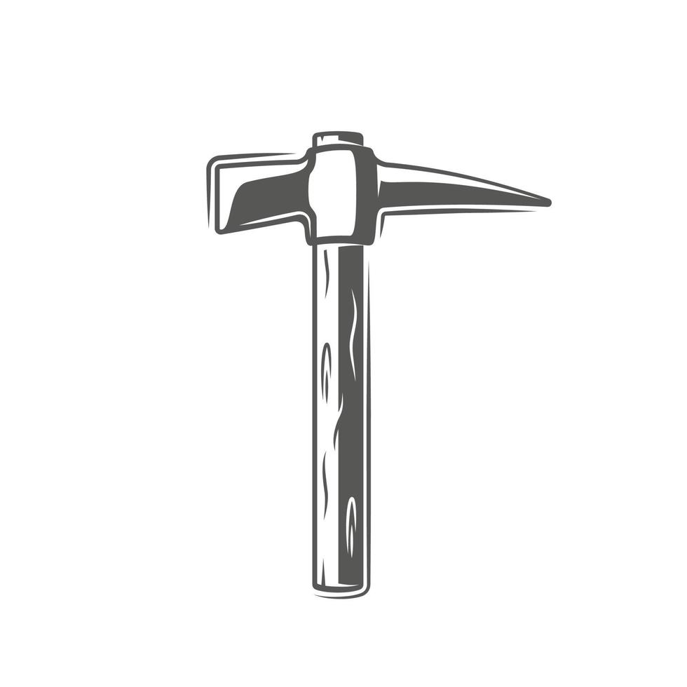 Vintage hammer isolated on white background vector