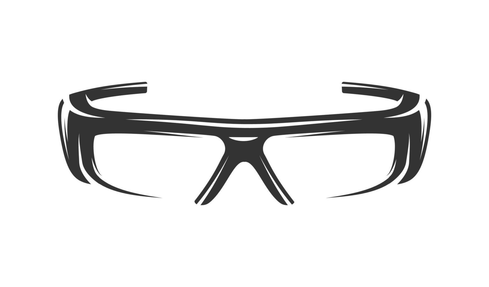 silueta de gafas aislado sobre fondo blanco vector