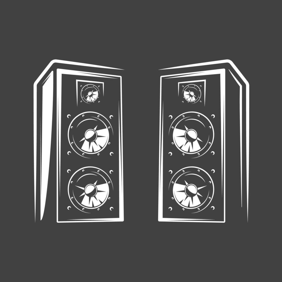 Studio speakers isolated on a black background vector