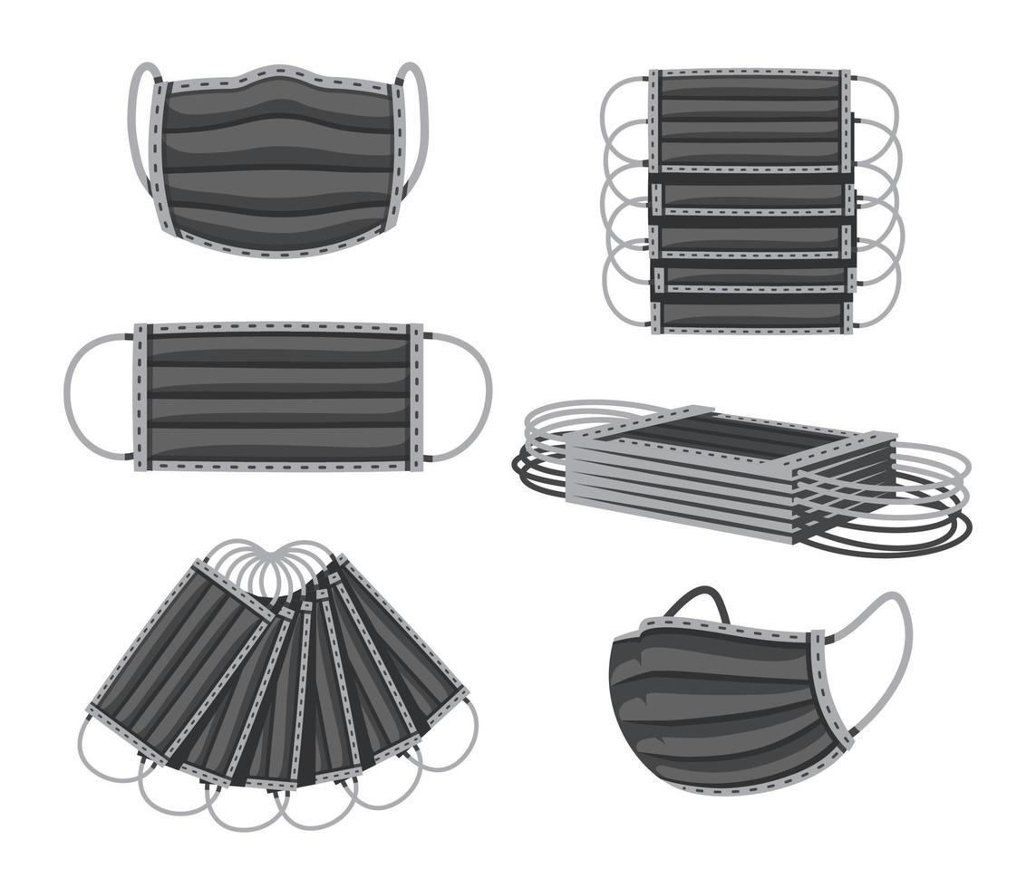 Set of medical masks vector