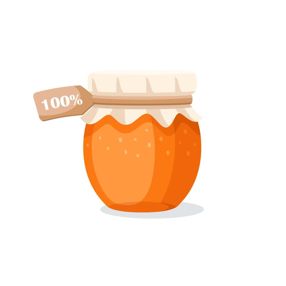 Glass pot with honey vector