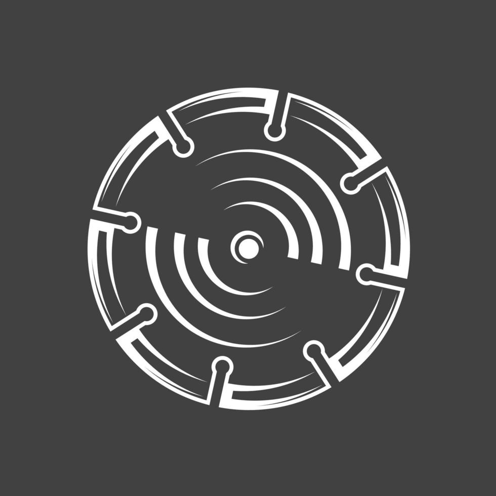 Saw blade isolated on black background vector