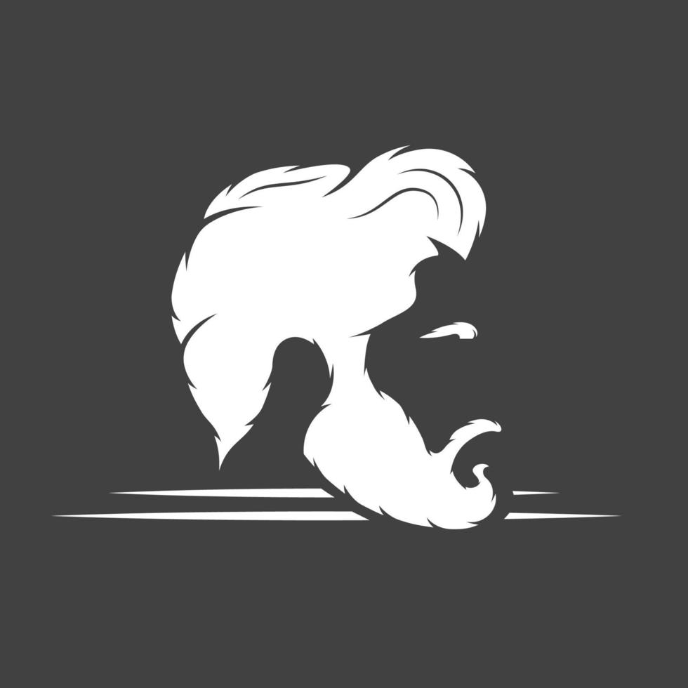 Silhouette of a hairstyle isolated on black background vector