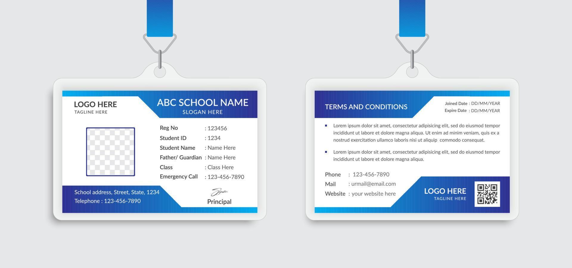 School Id Card Vector Art Icons And Graphics For Free Download