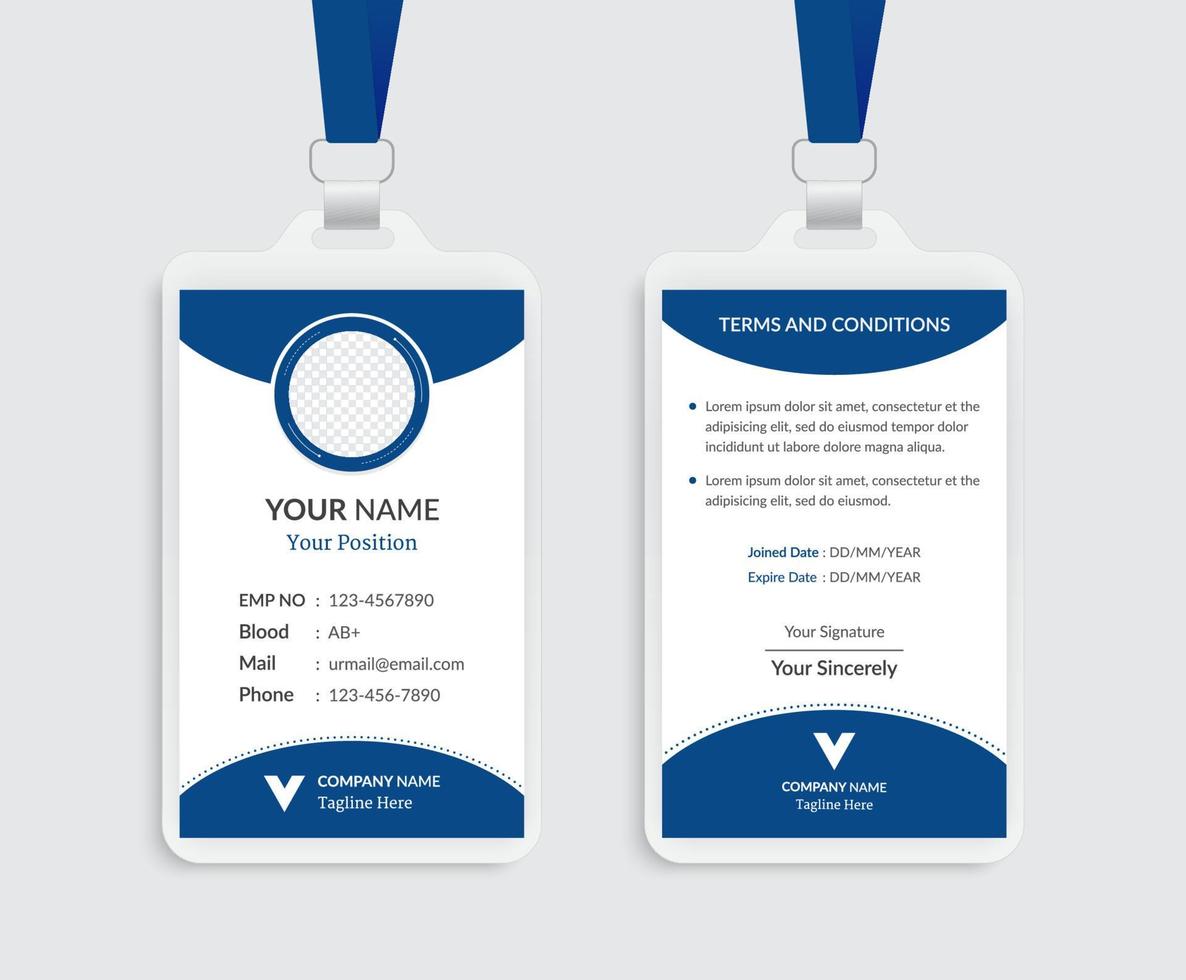 Vertical id card template design vector