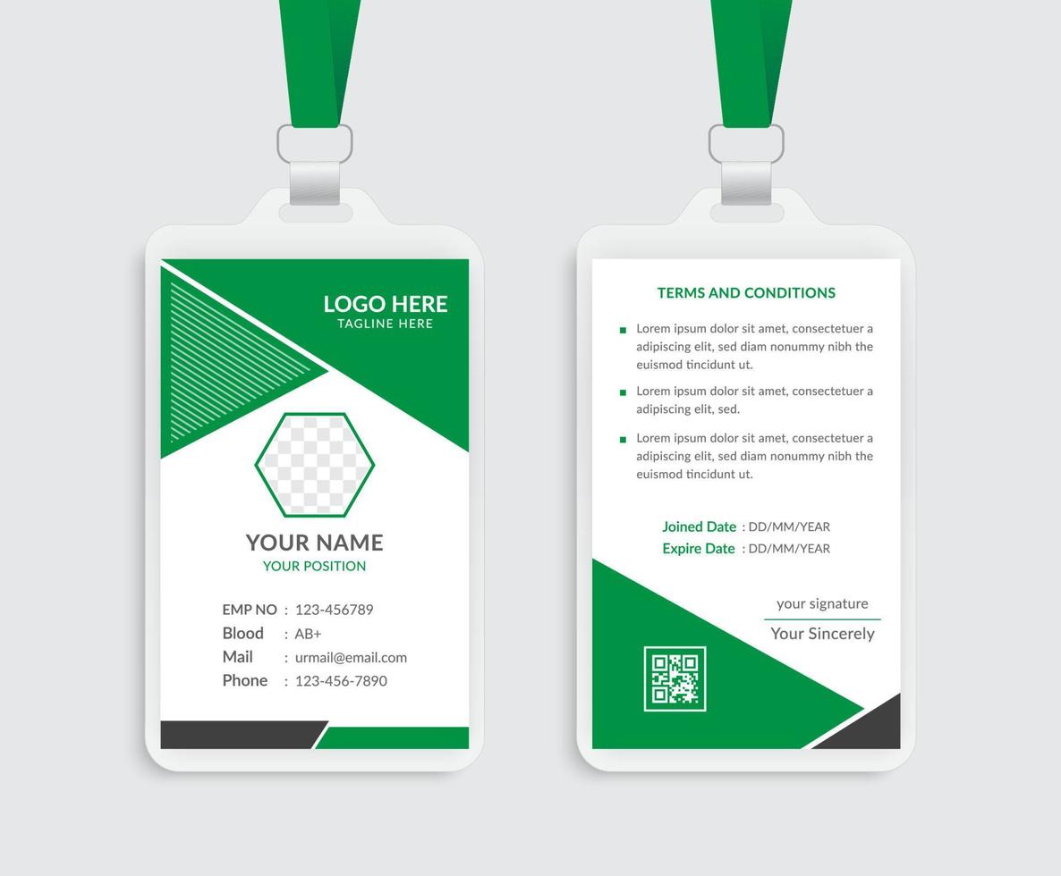 Simple and clean id card template design vector