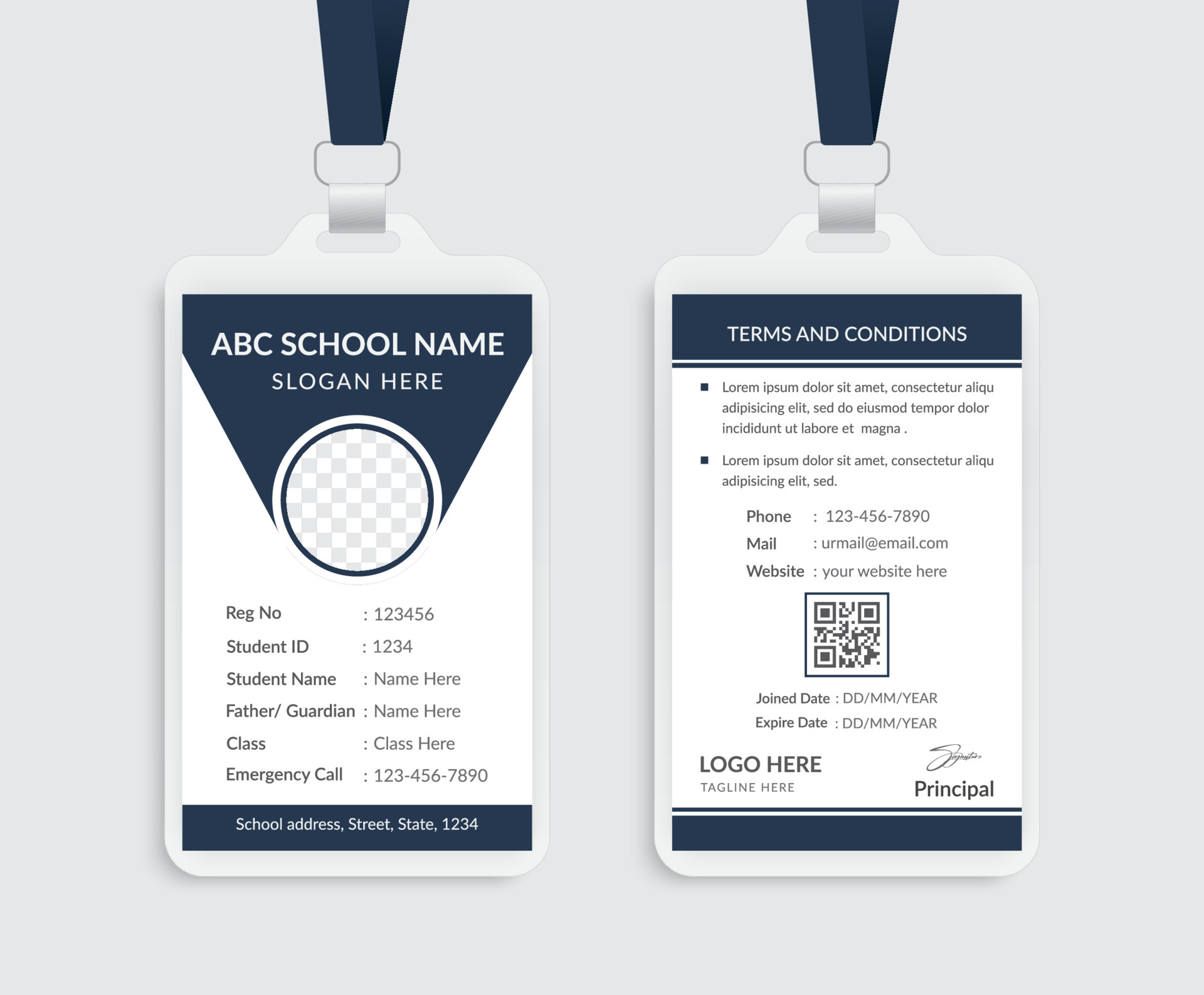 Creative School And College Id Card Template Design 6936018 Vector Art 
