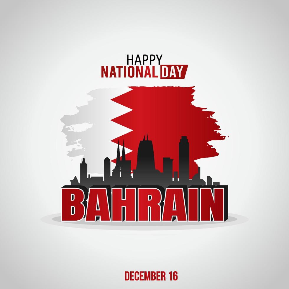 Bahrain National Day Vector Illustration.