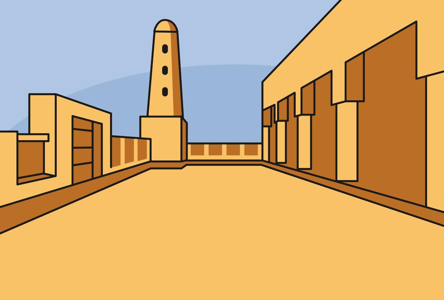 Ilustración de vector de edificio antiguo katara