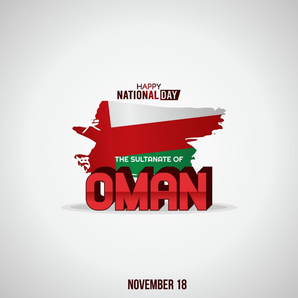 ilustración vectorial del día nacional de omán. adecuado para carteles y pancartas de tarjetas de felicitación. vector