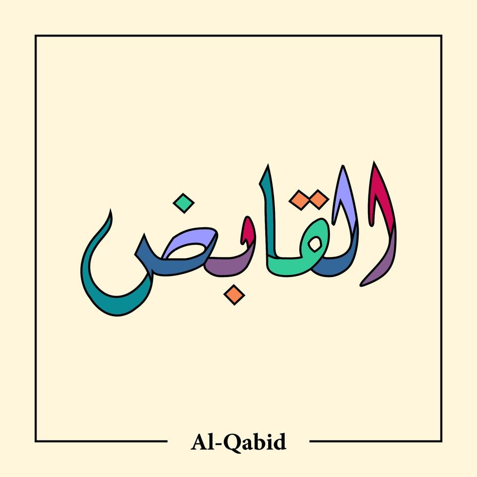 Asmaul Husna Arabic calligraphy vector design translation is 99 name of allah