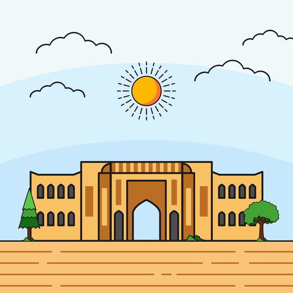 Ilustración de vector de edificio antiguo katara