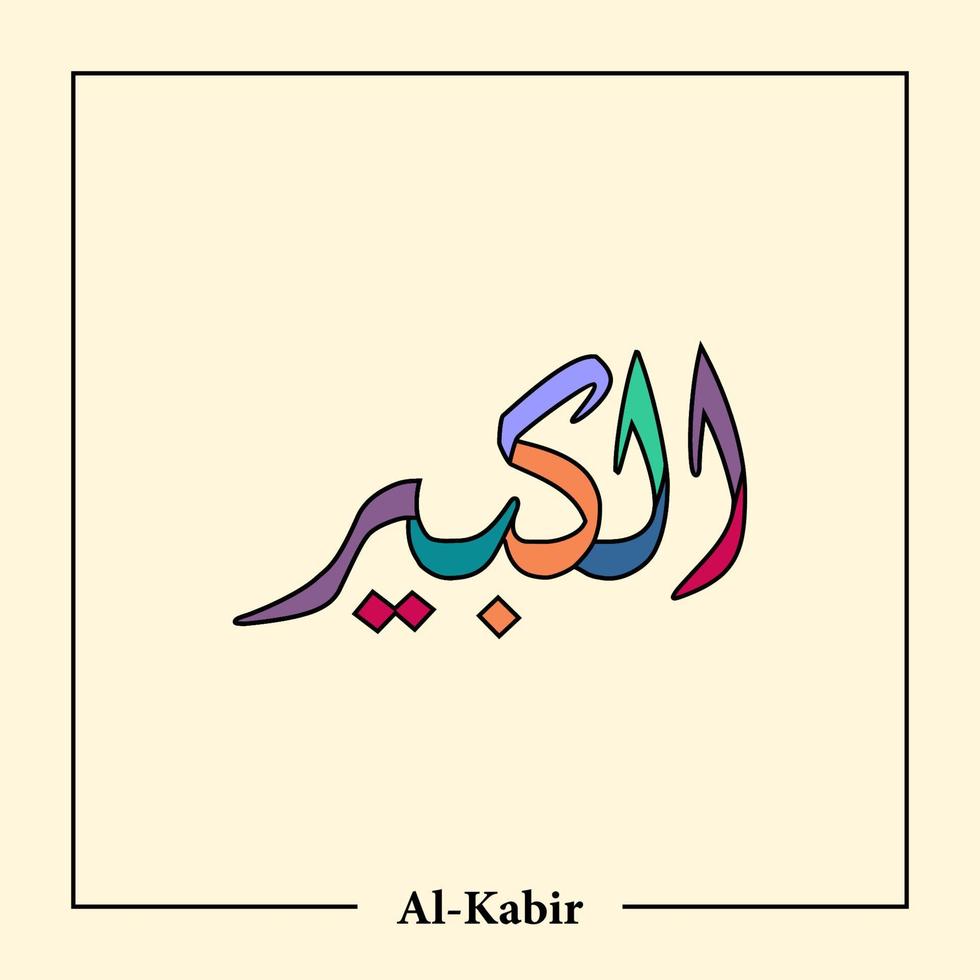 Asmaul Husna Arabic calligraphy vector design translation is 99 name of allah