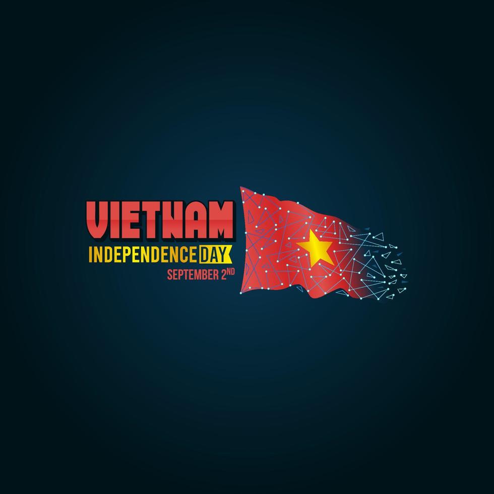 feliz día de la independencia de vietnam ilustración vectorial. adecuado para tarjetas de felicitación, afiches y pancartas. vector