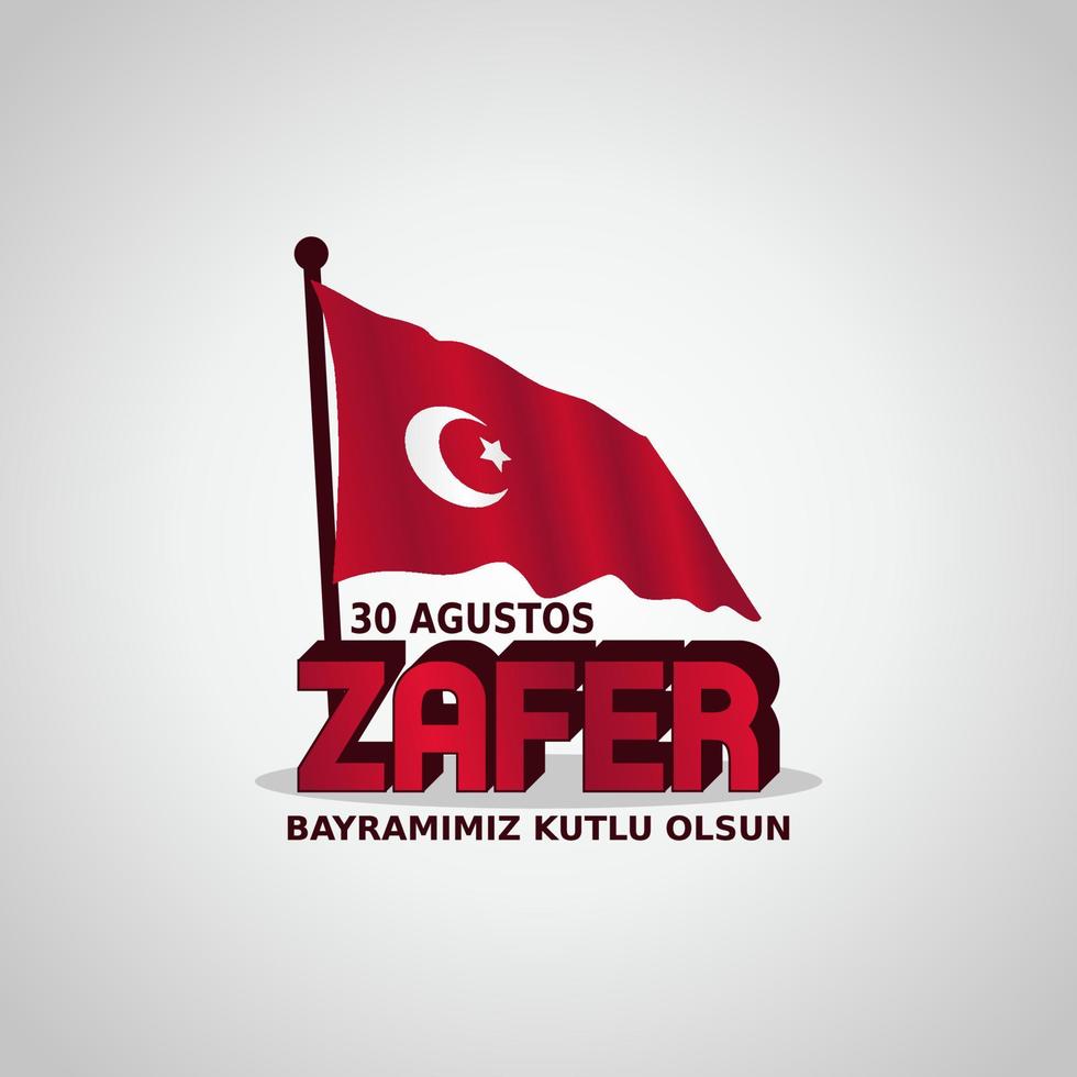 Zafer Bayrami Day vector illustration. Suitable for greeting card poster and banner