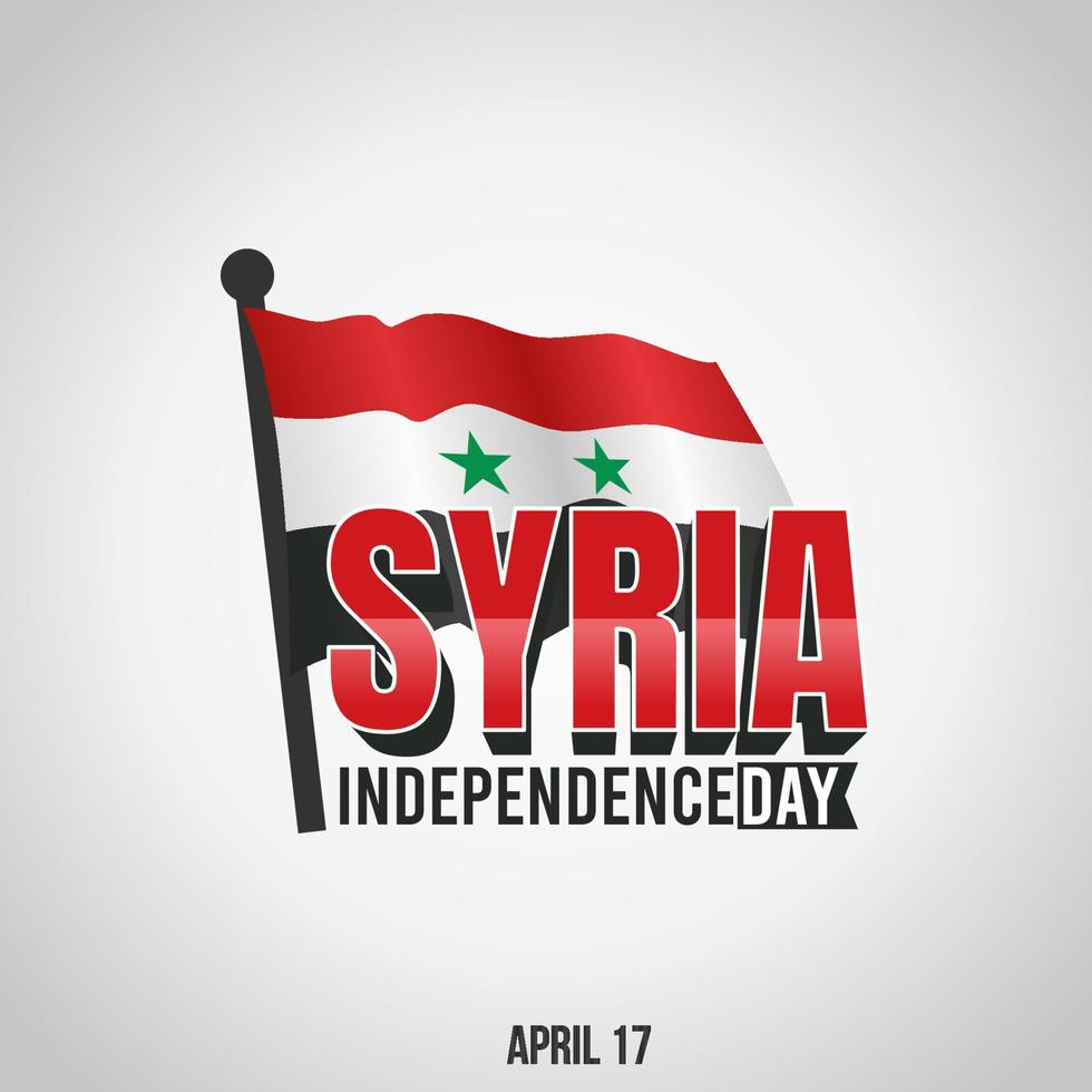 ilustración vectorial del día de la independencia de siria. adecuado para carteles y pancartas de tarjetas de felicitación. vector