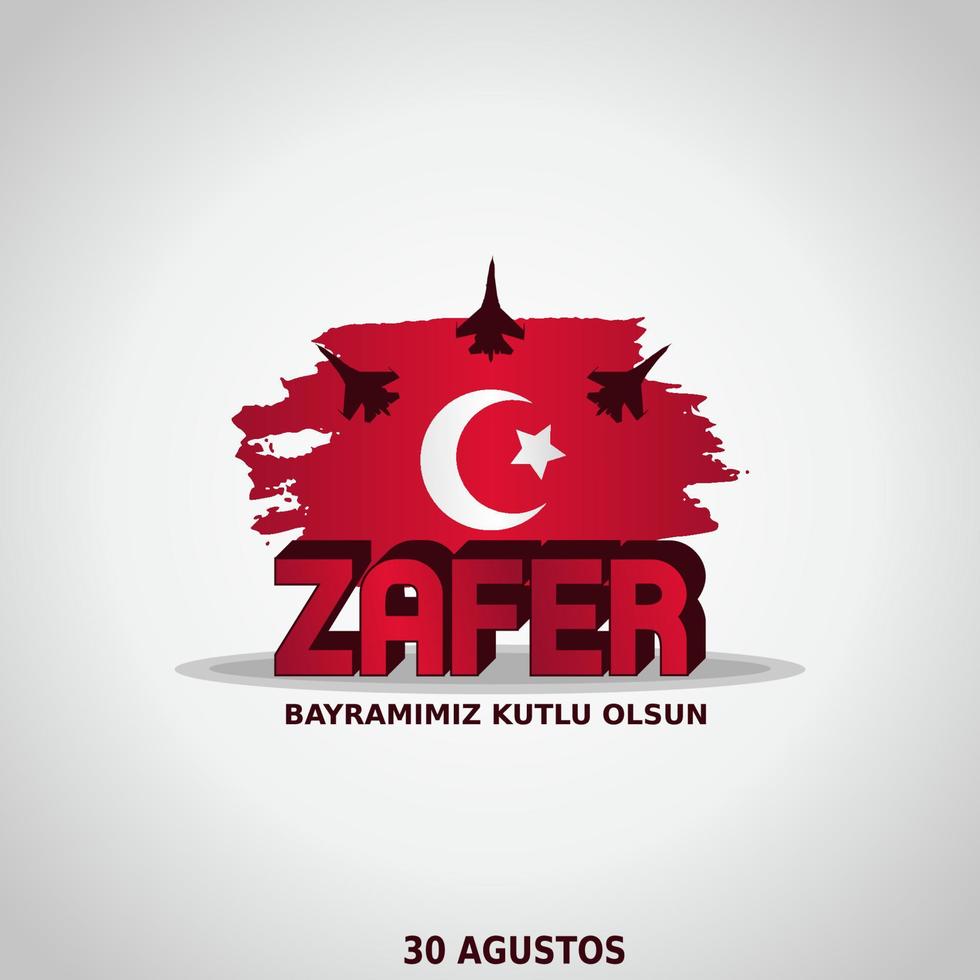Zafer Bayrami Day vector illustration. Suitable for greeting card poster and banner