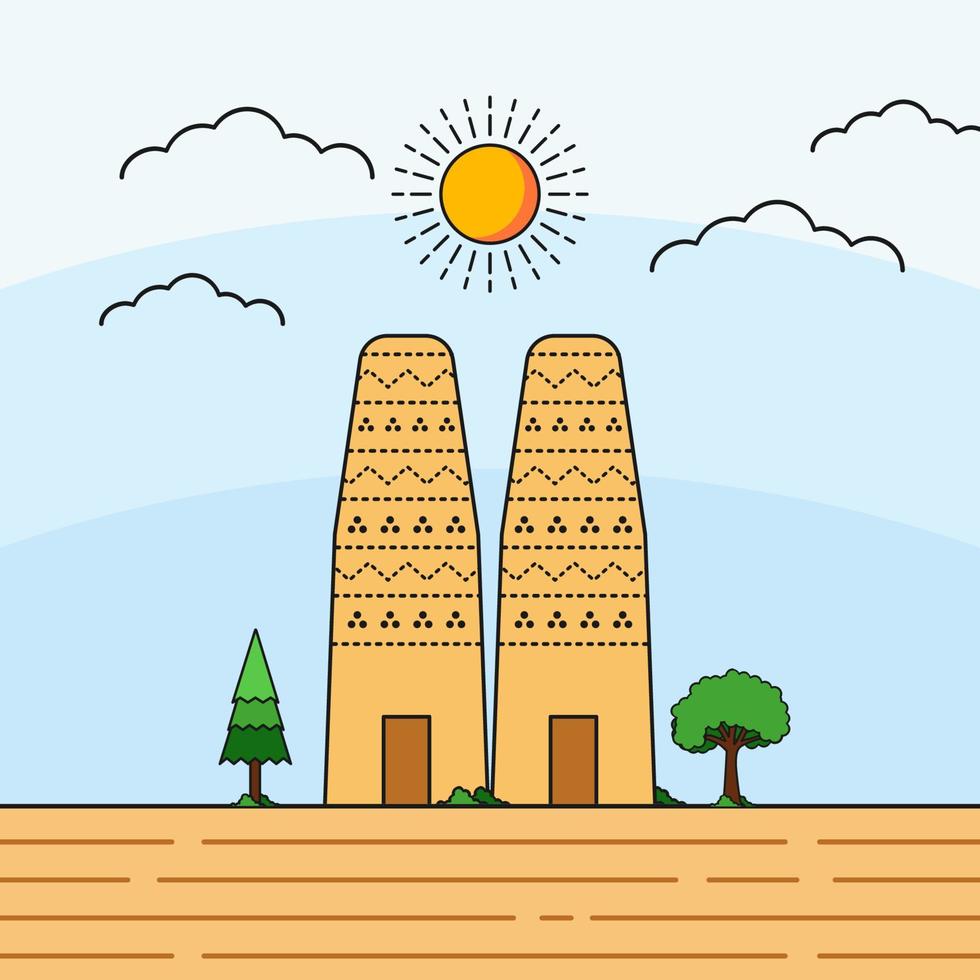 katara old building vector illustration
