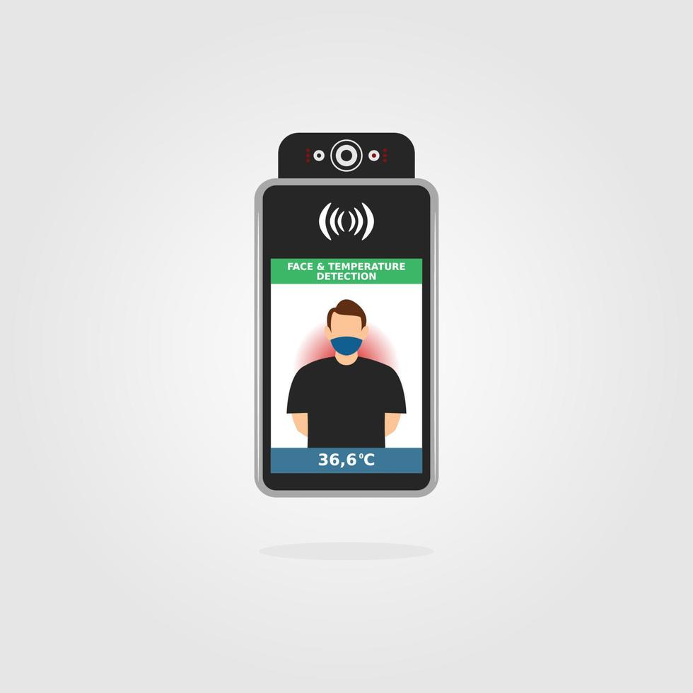 Vector lllustration for face temperature detection.