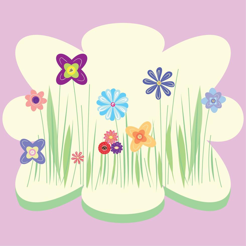 Flower garden in spring. Sprimg time - Vector