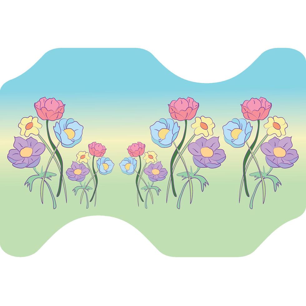 jardín de flores en primavera. tiempo de primavera - vector