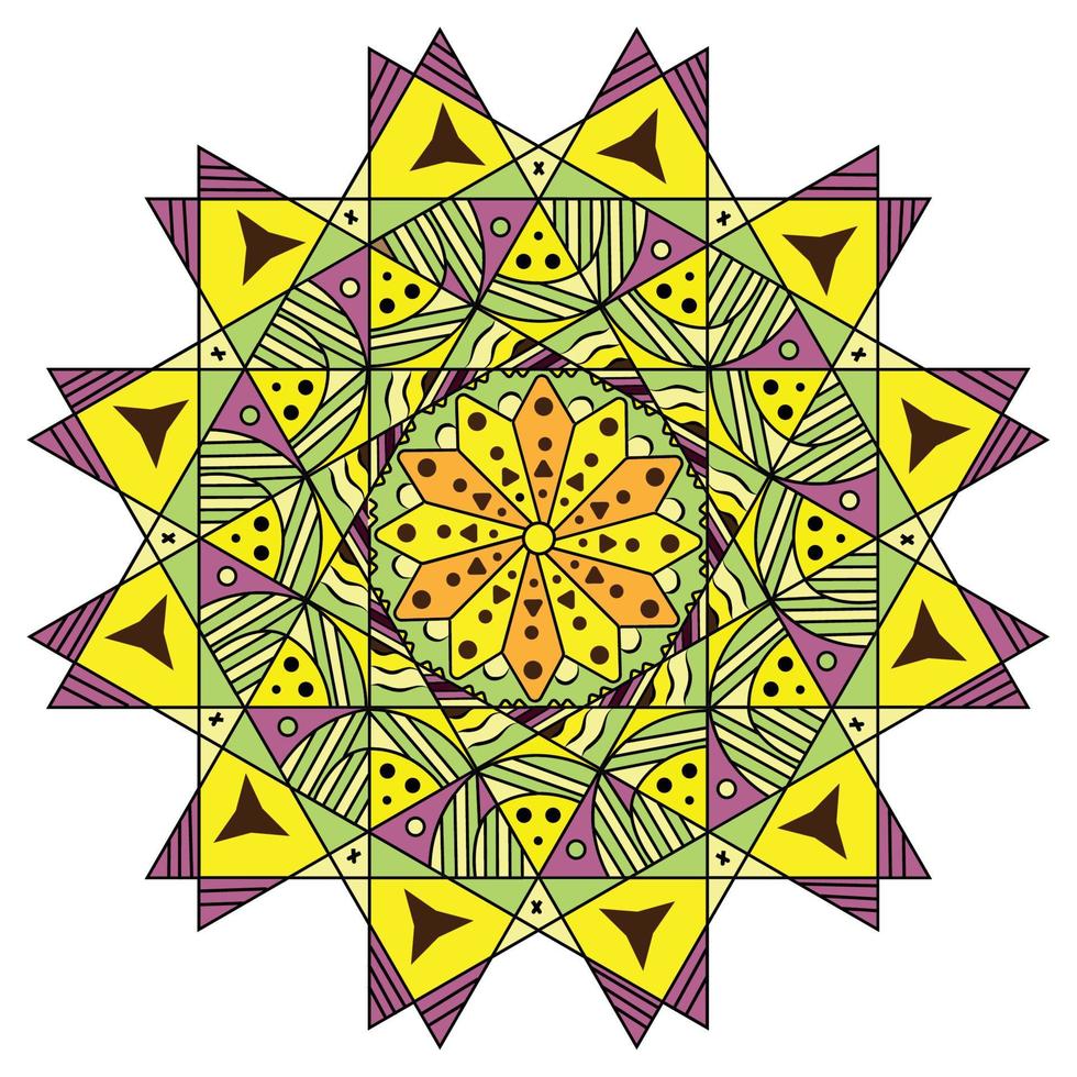 estampado de flores de mandalas. ornamento floral indio - vector