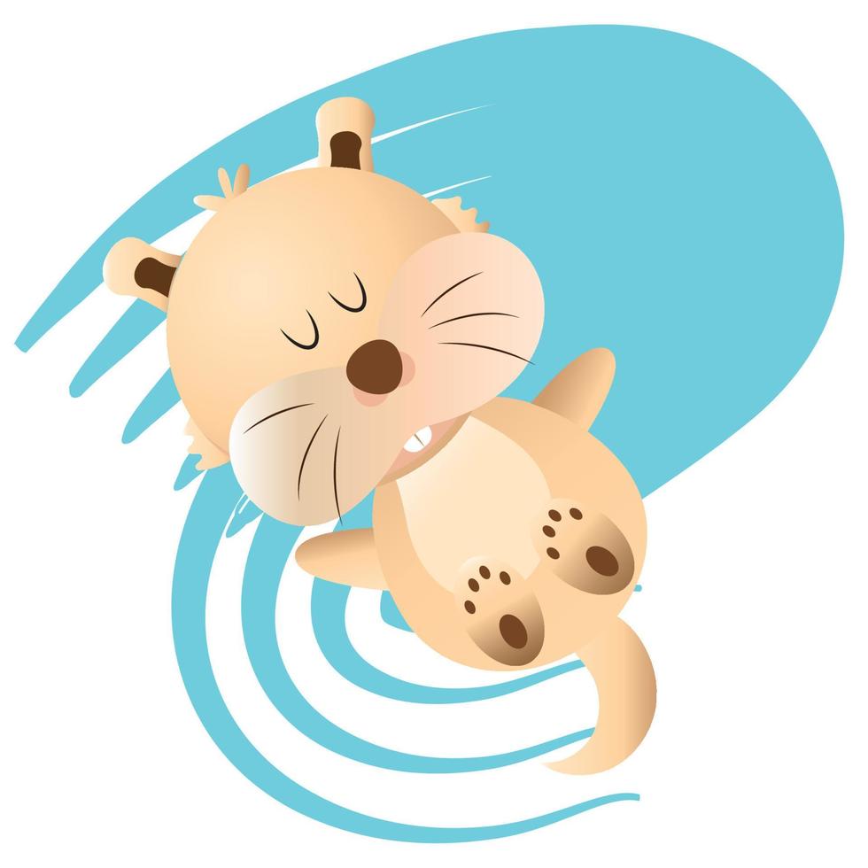 Cartoon of a chipped beaver. Animal kawaii - Vector